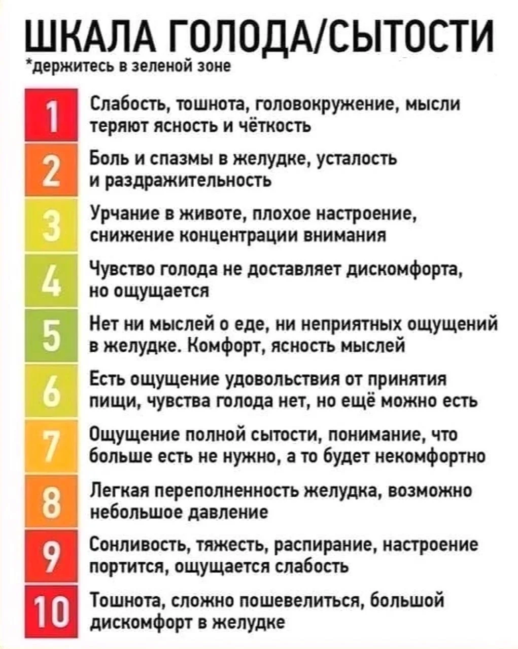 Шкала голода-сытости
